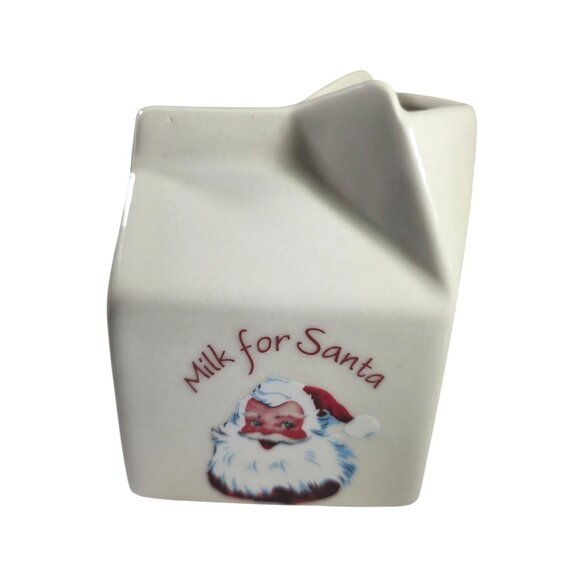 Milk For Santa Ceramic Milk Carton By Kringles Kitchen christmas vase decor - Picture 2 of 7